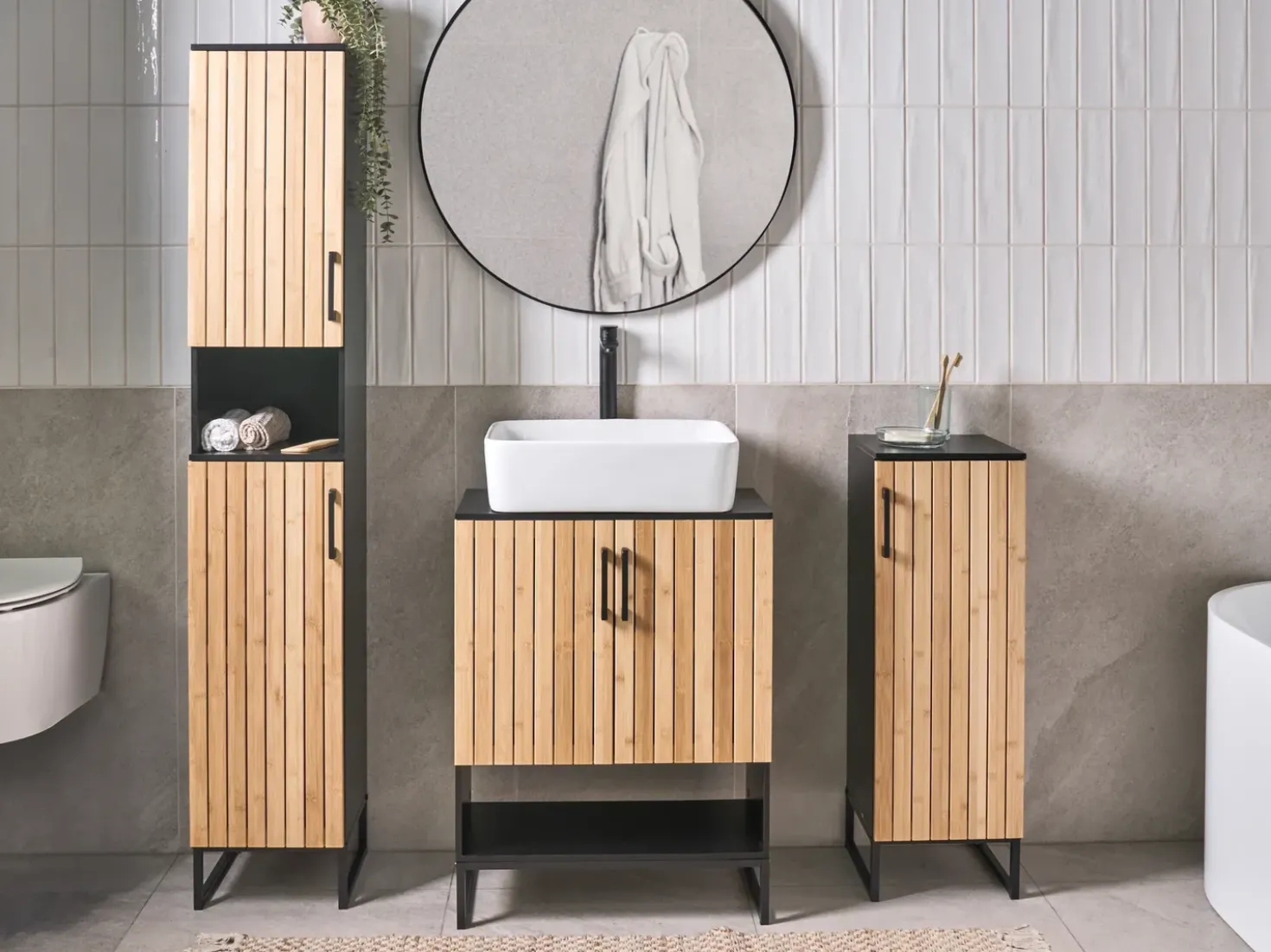 Mobile lavabo MISCANTI Bambù 60 cm Marrone chiaro