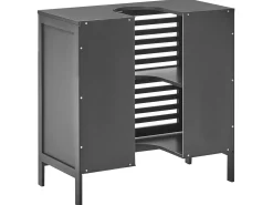 Mobile lavabo MISSOULA Bambù 60 cm Nero