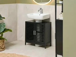 Mobile lavabo MISSOULA Bambù 60 cm Nero