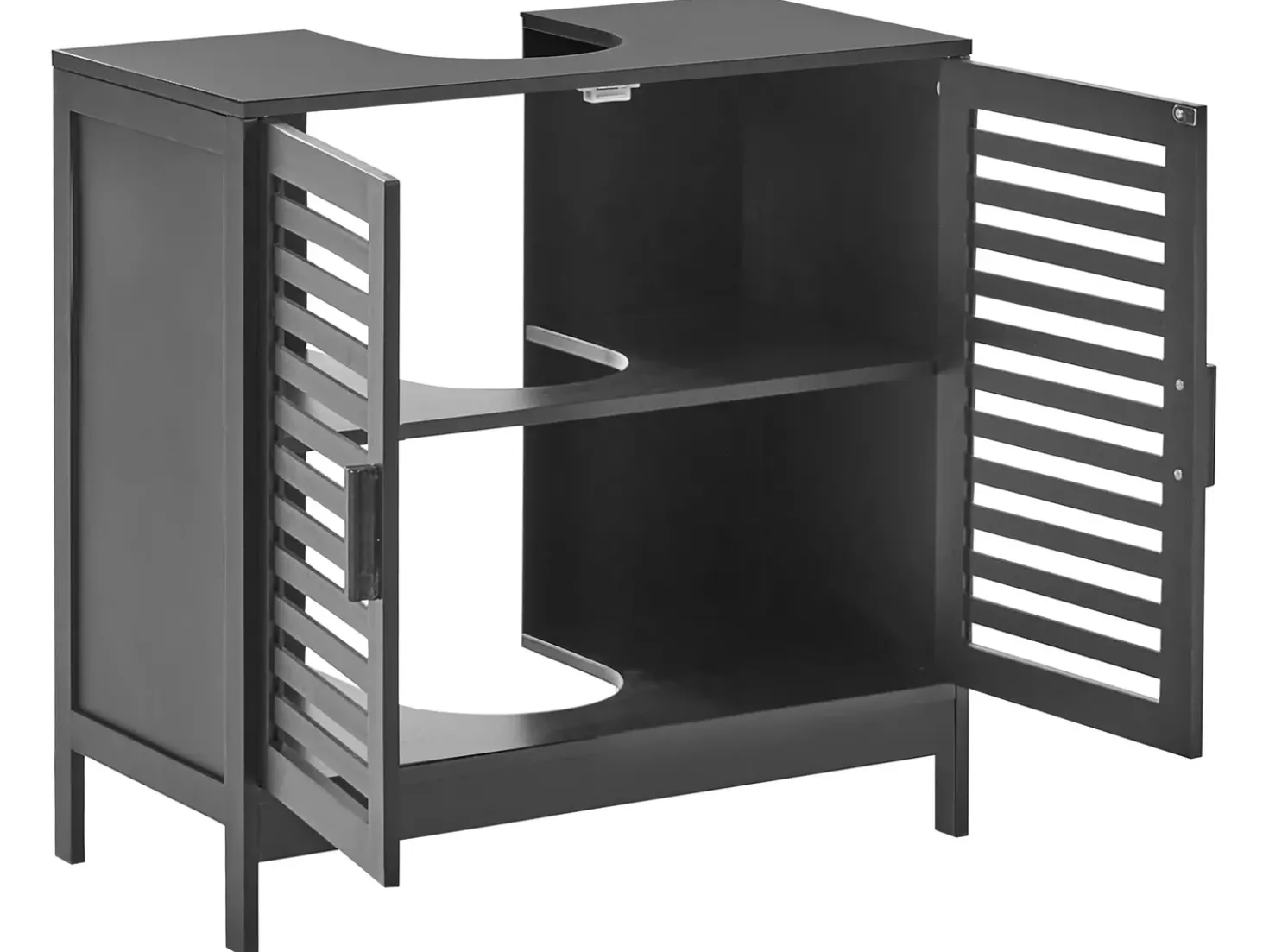Mobile lavabo MISSOULA Bambù 60 cm Nero