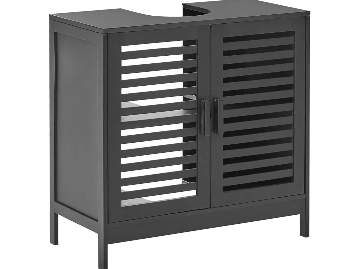 Mobile lavabo MISSOULA Bambù 60 cm Nero