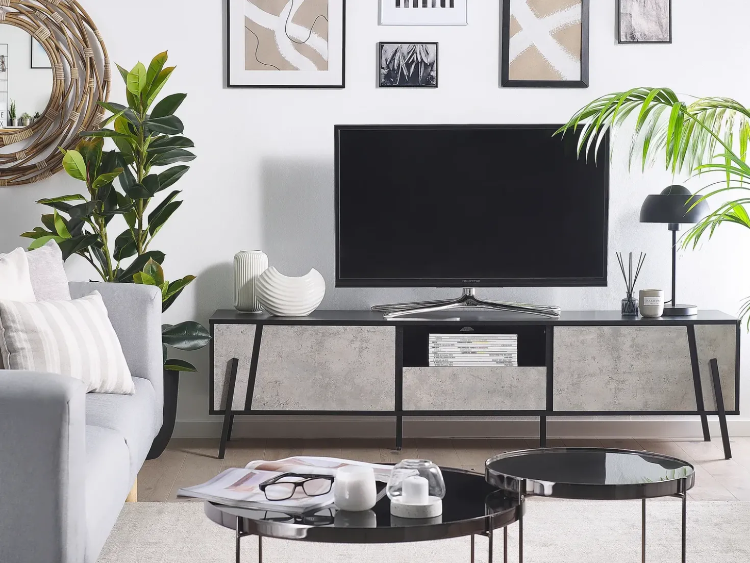 Mobile TV BLACKPOOL Grigio effetto cemento