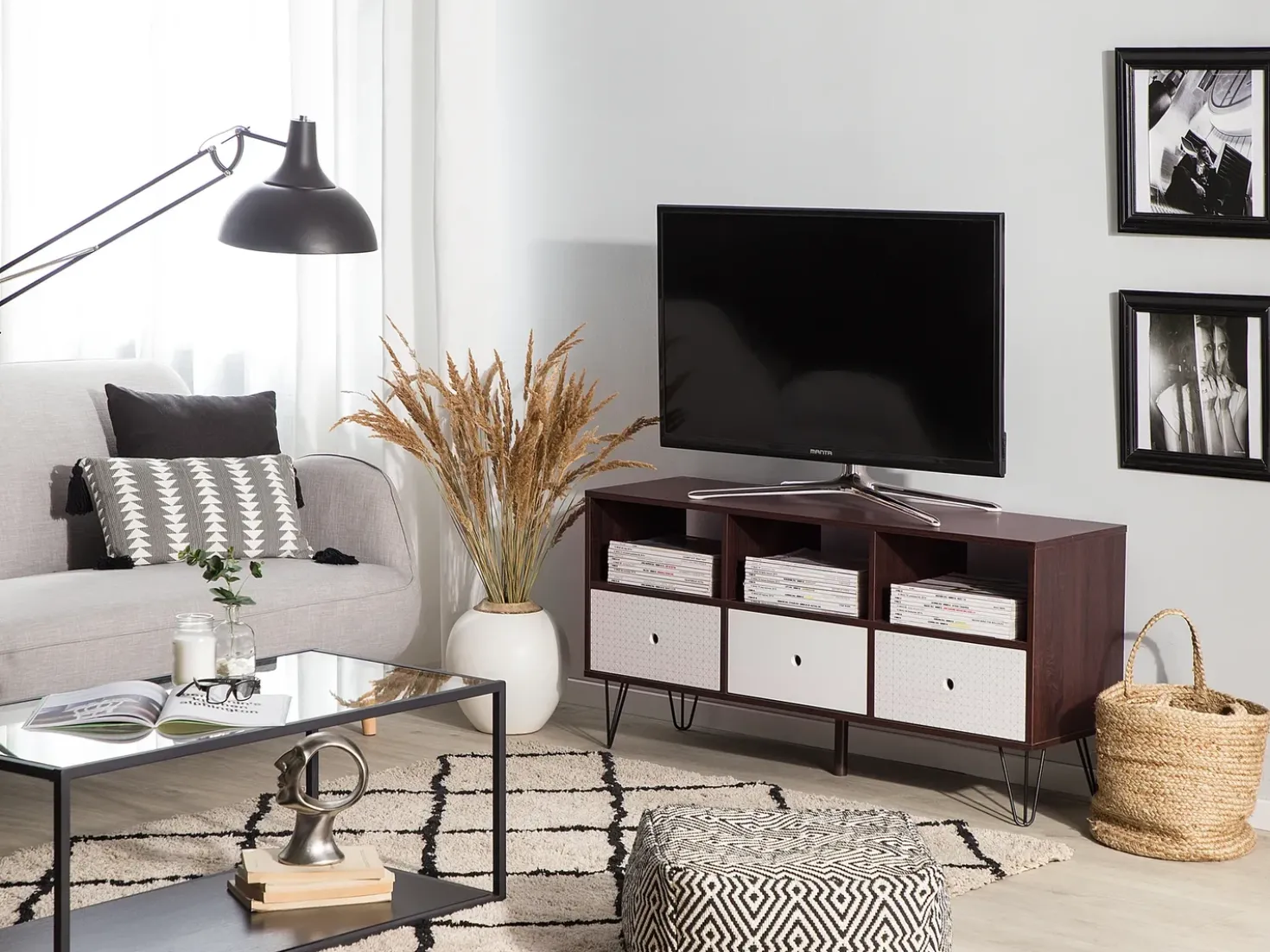 Mobile TV FOSTON Marrone/Bianco