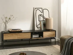Mobile TV LANCELIN Nero/Marrone chiaro