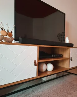 Mobile TV NUEVA Marrone chiaro/Bianco