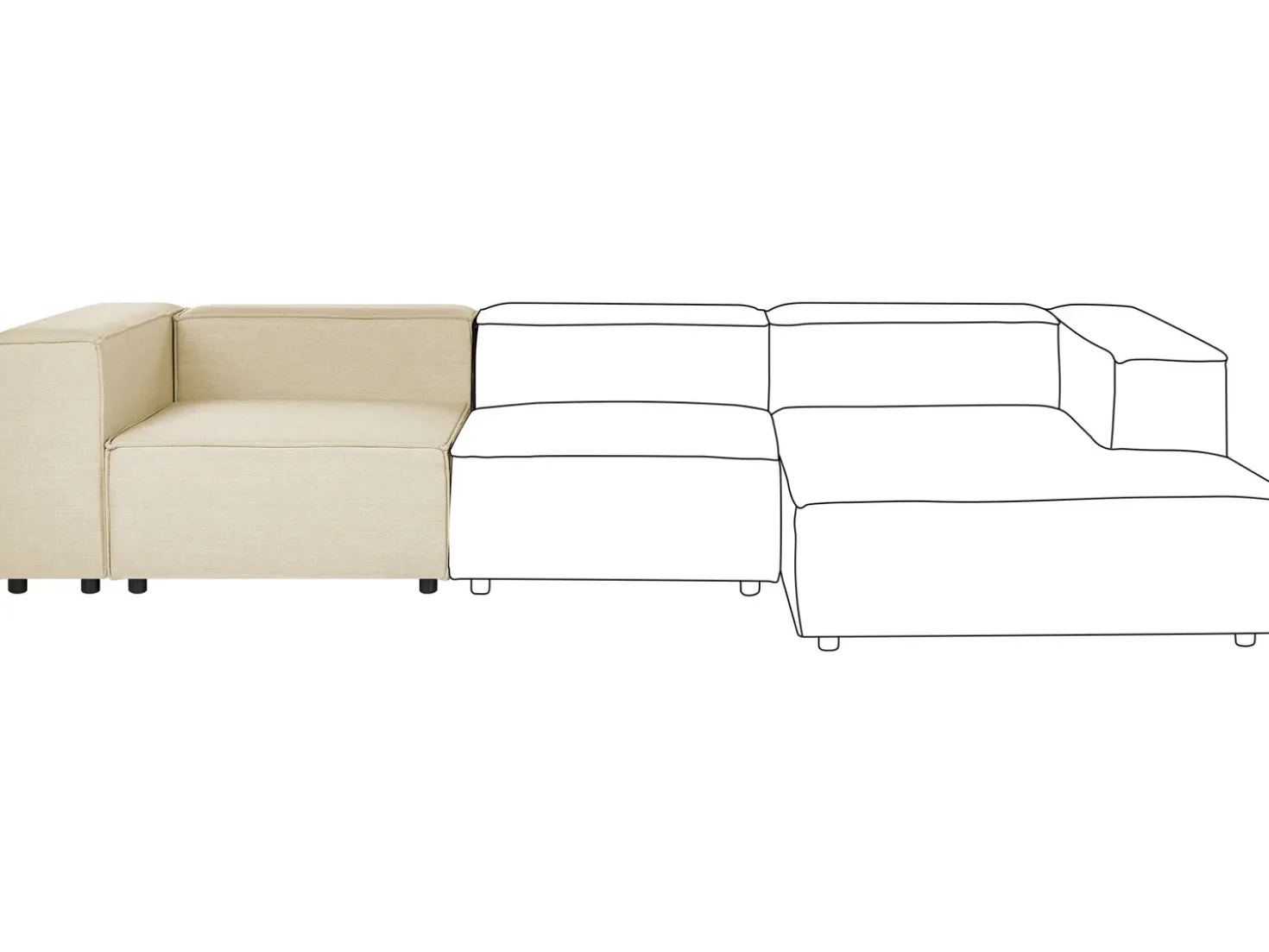 Modulo Angolare APRICA Lino sintetico Beige
