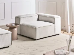 Modulo Angolare ARDAL Velluto a coste Bianco sporco Lato Sinistro