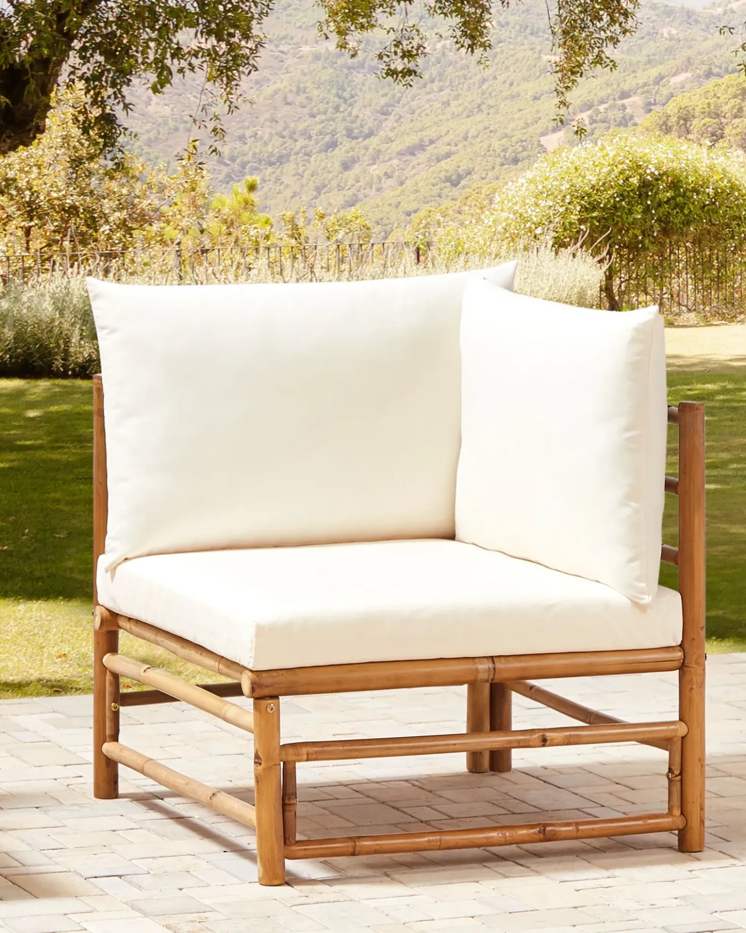 Modulo angolare da giardino CERRETO Bambù Bianco sporco