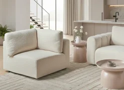Modulo Angolare KIVVIK Bouclé Bianco sporco