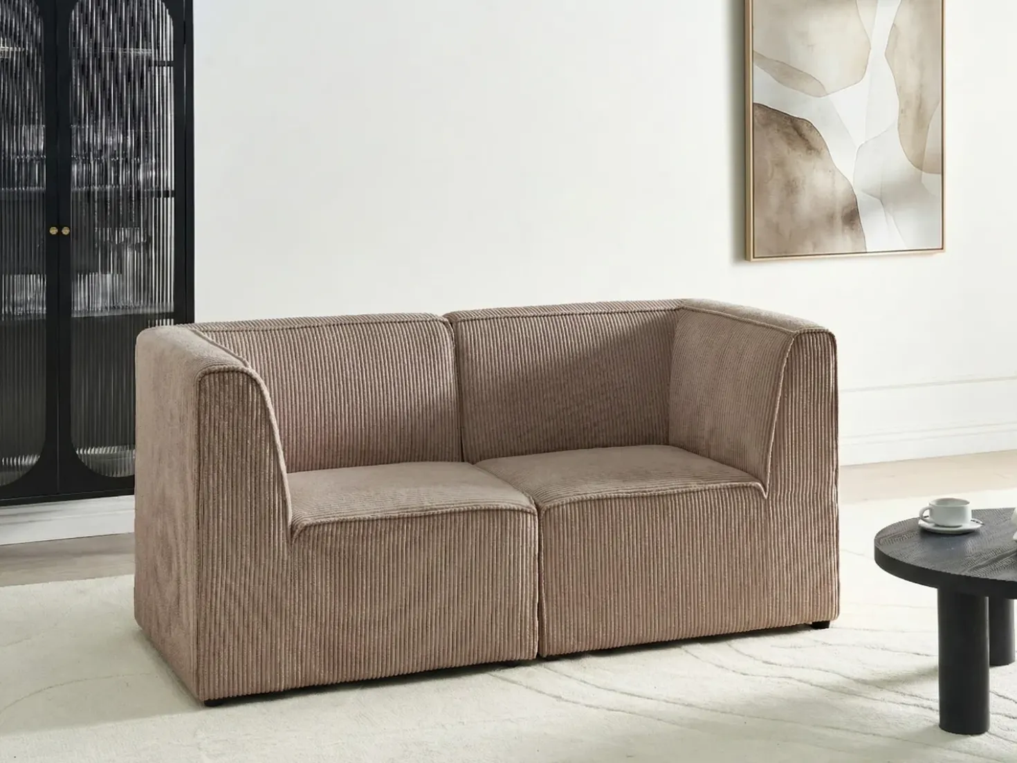 Modulo Angolare LEMVIG Velluto a coste Beige sabbia Lato Sinistro