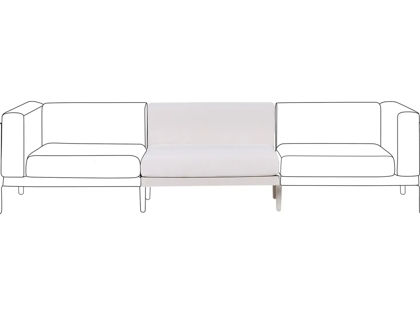 Modulo di estensione per divano da giardino FERRETTI Beige chiaro