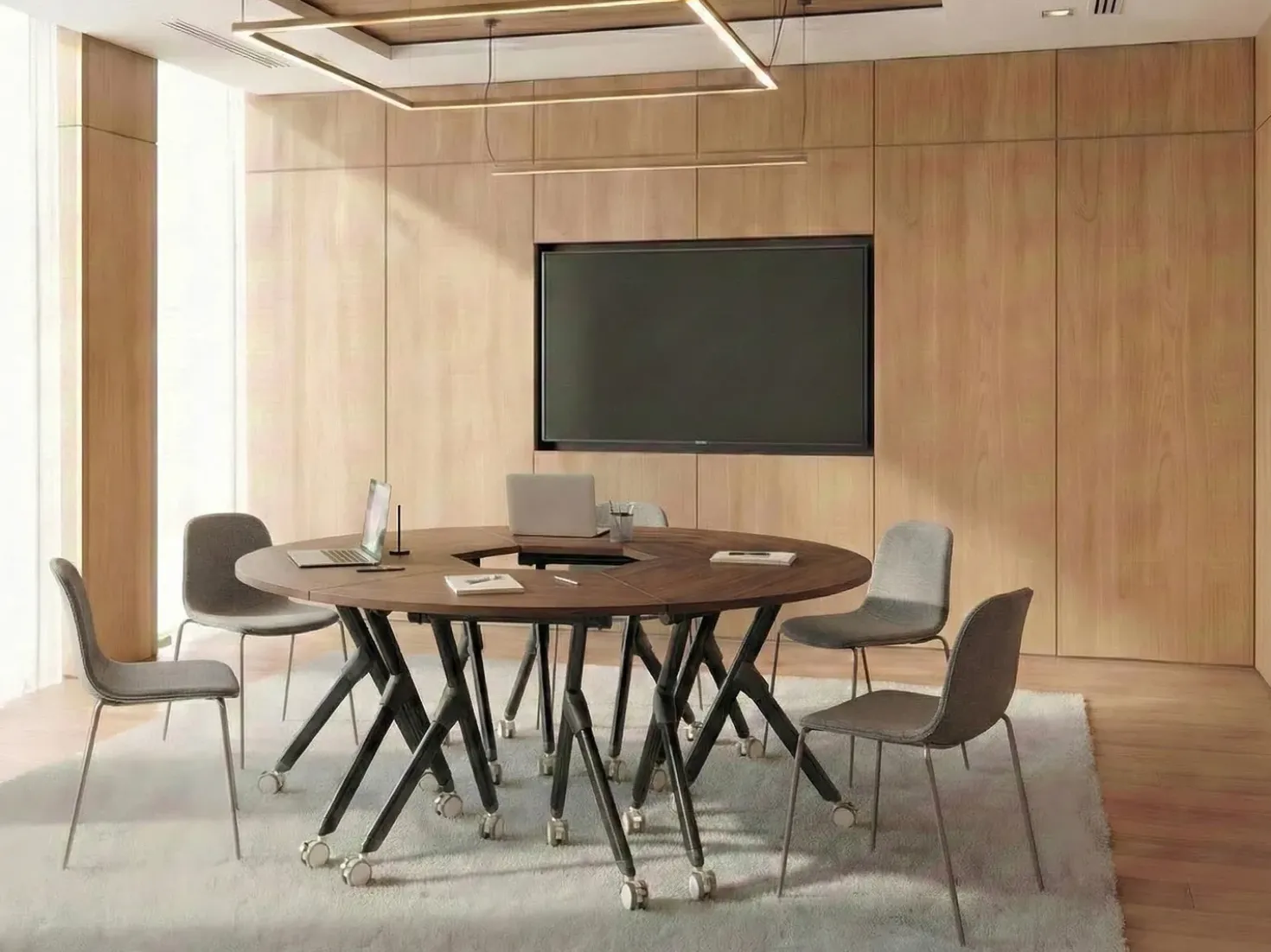 Modulo scrivania angolare pieghevole BENDI Marrone scuro 90 cm 64 cm