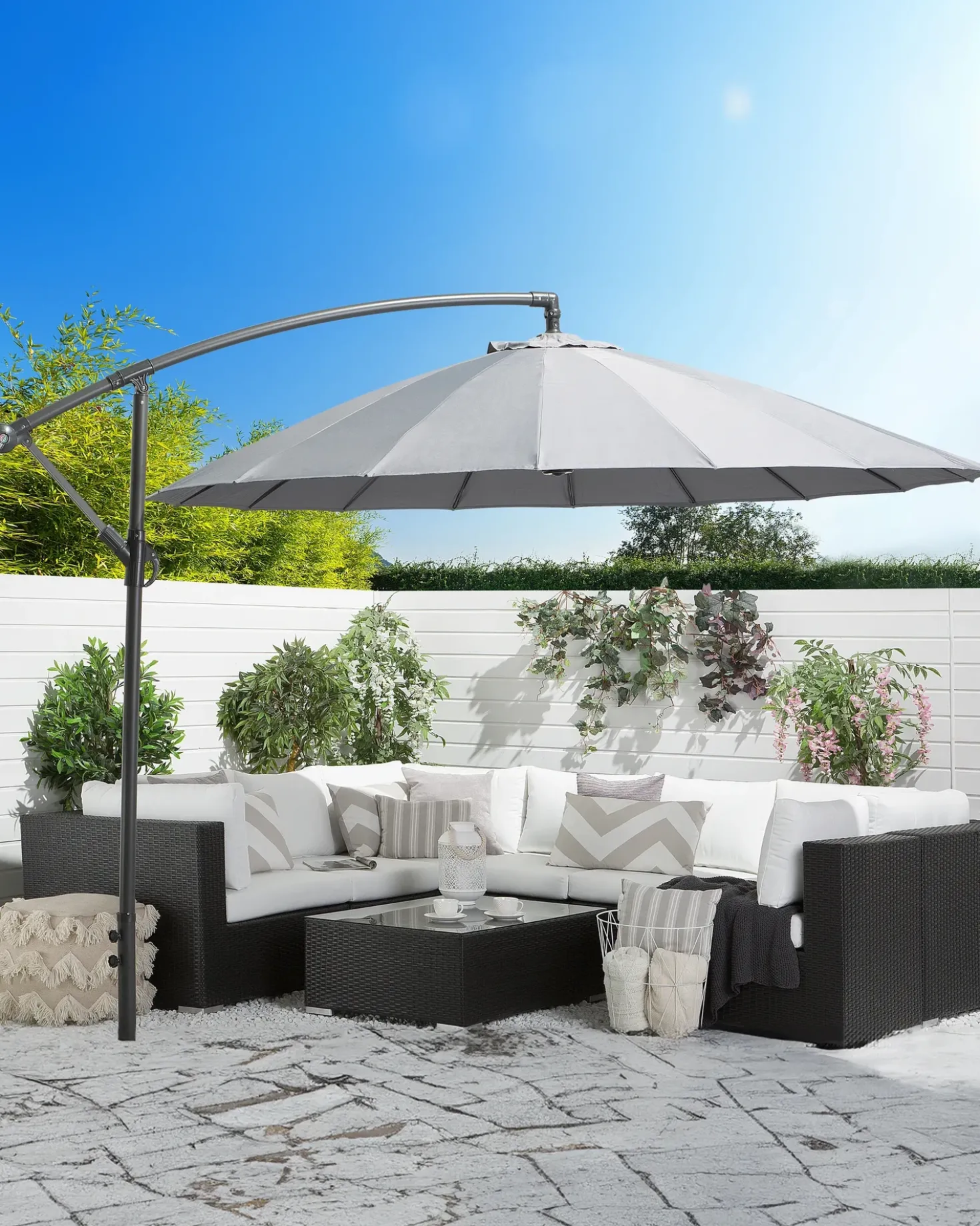 Ombrellone a sbalzo 268 cm CALABRIA II Grigio scuro