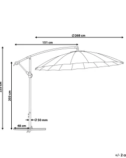 Ombrellone a sbalzo 268 cm CALABRIA II Grigio chiaro