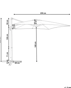 Ombrellone a sbalzo 250 cm MONZA Bordeaux