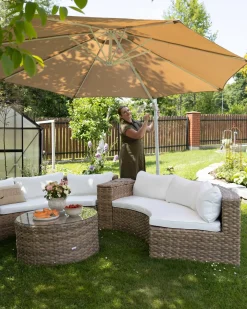 Ombrellone a sbalzo 300 cm SAVONA Beige sabbia Beige