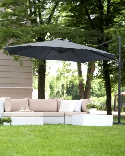 Ombrellone a sbalzo 300 cm SAVONA Grigio scuro Grigio