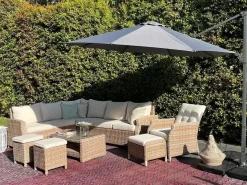 Ombrellone a sbalzo 300 cm SAVONA Grigio scuro Grigio