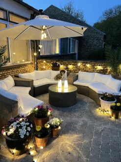 Ombrellone a sbalzo LED 285 cm CORVAL Beige