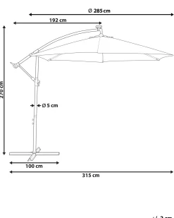 Ombrellone a sbalzo LED 285 cm CORVAL Beige
