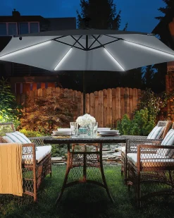Ombrellone a sbalzo LED 285 cm CORVAL Grigio grafite