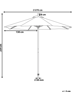 Ombrellone da esterno 270 cm TOSCANA Rosso