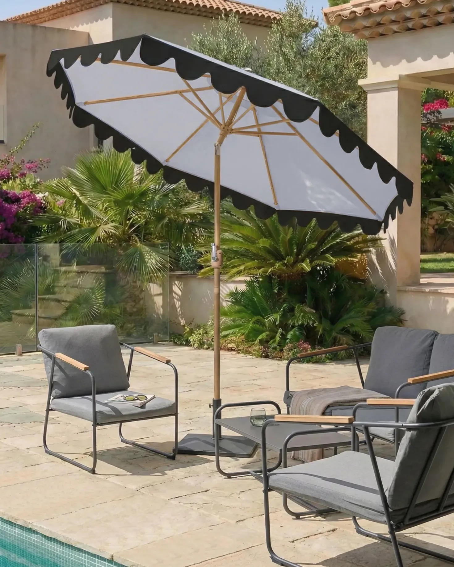 Ombrellone da esterno 270 cm ISOLOTTO Grigio