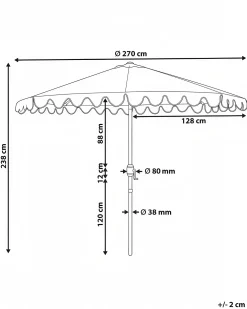 Ombrellone da esterno 270 cm ISOLOTTO Grigio