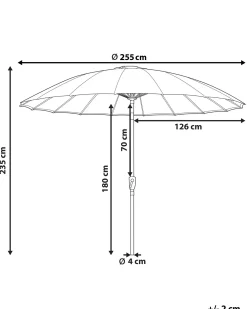 Ombrellone da esterno 255 cm BAIA Grigio chiaro