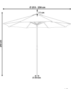 Ombrellone da esterno 260 cm FERENTILLO Nero/Bianco