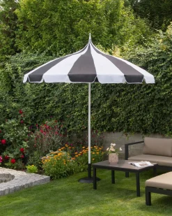 Ombrellone da esterno 245 cm MINOA Nero/Bianco