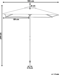 Ombrellone da esterno 195 cm FLAMENCO Grigio scuro