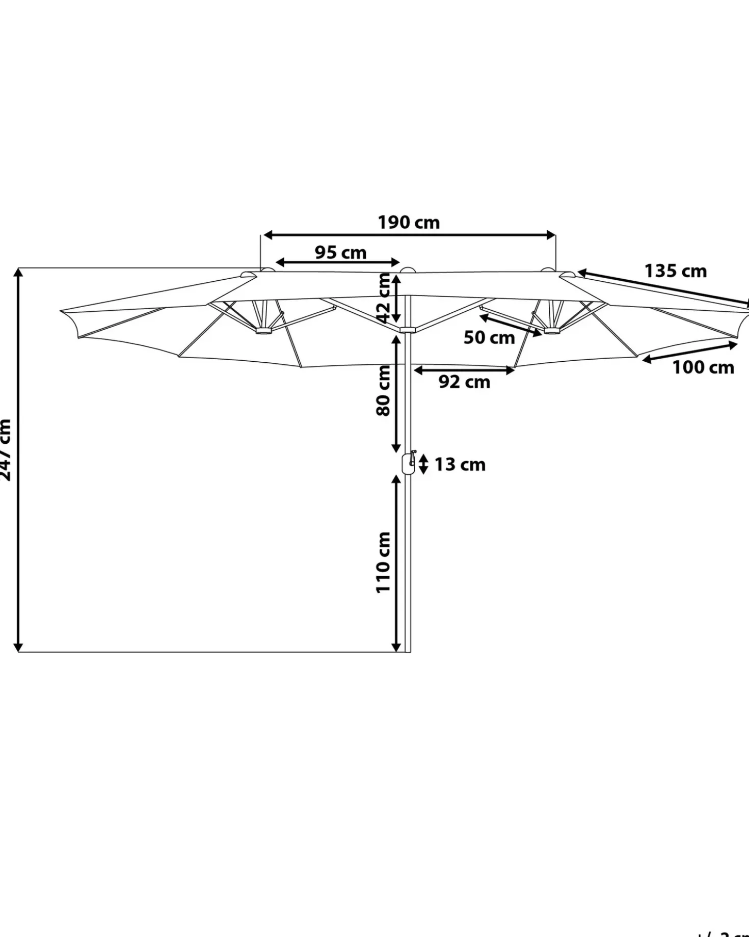 Ombrellone da giardino 460 cm SIBILLA Beige