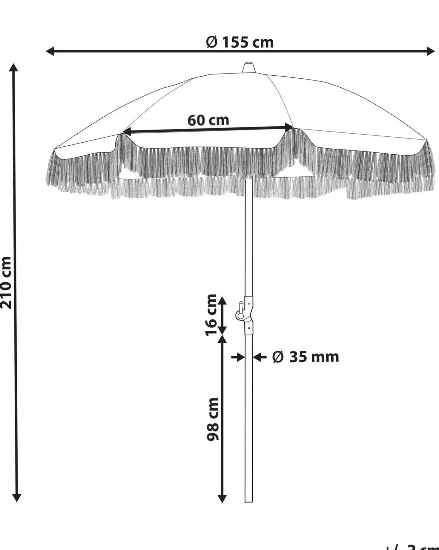 Ombrellone da giardino 155 cm MONDELLO Arancione