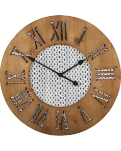 Orologio da parete CUILCO 60 cm Legno di abete Marrone
