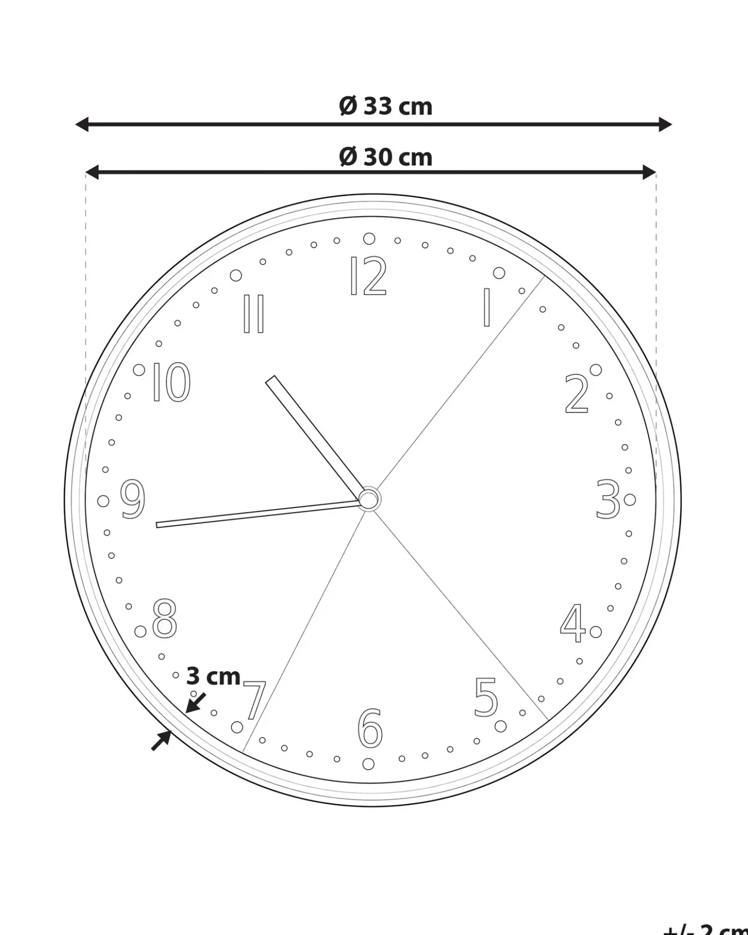 Orologio da parete DAVOS 33 cm Grigio