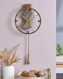 Orologio da parete MARCOTE 30 cm Metallo Oro