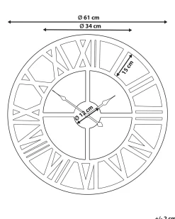 Orologio da parete NOTTWIL 61 cm Metallo Oro
