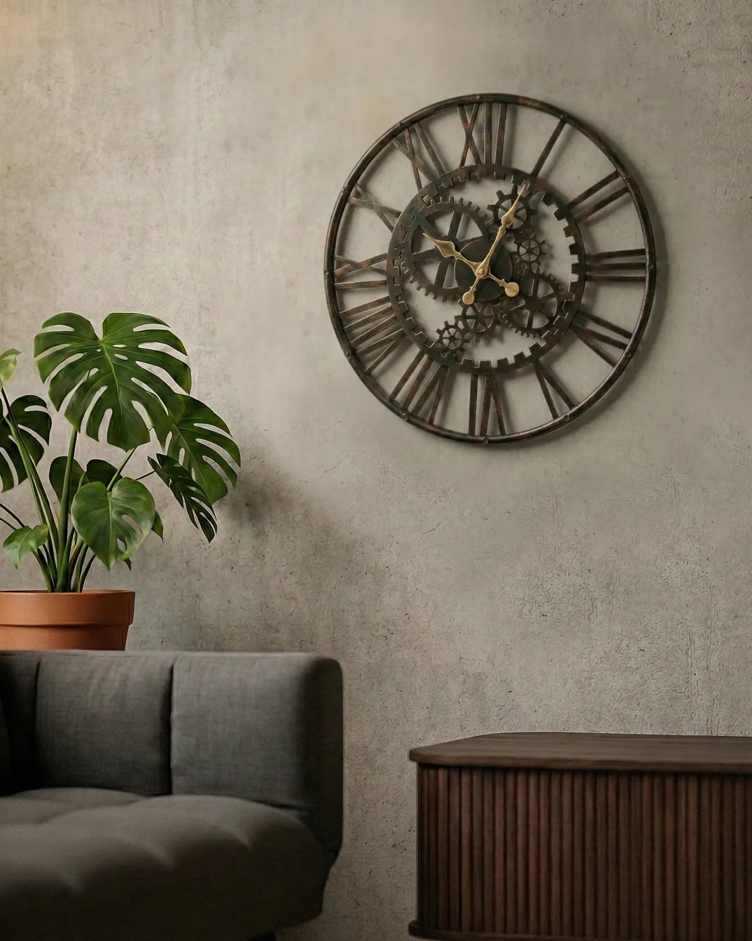 Orologio da parete PETRER 60 cm Metallo Nero