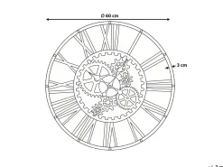 Orologio da parete PETRER 60 cm Metallo Nero