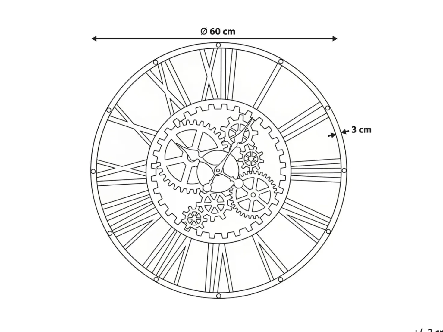 Orologio da parete PETRER 60 cm Metallo Nero