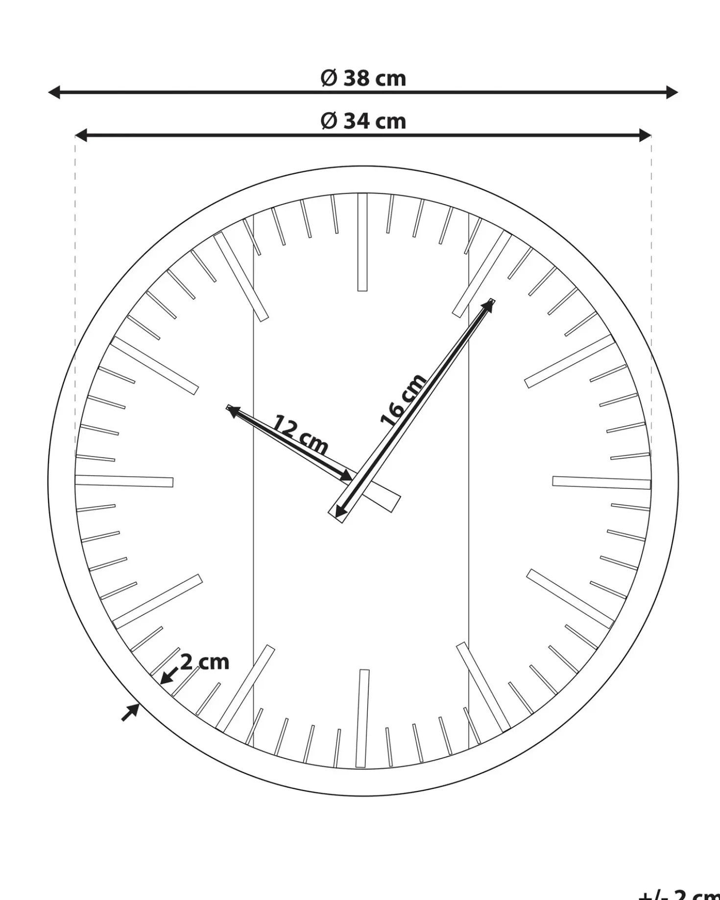 Orologio da parete VILLORA 38 cm Marrone/Nero