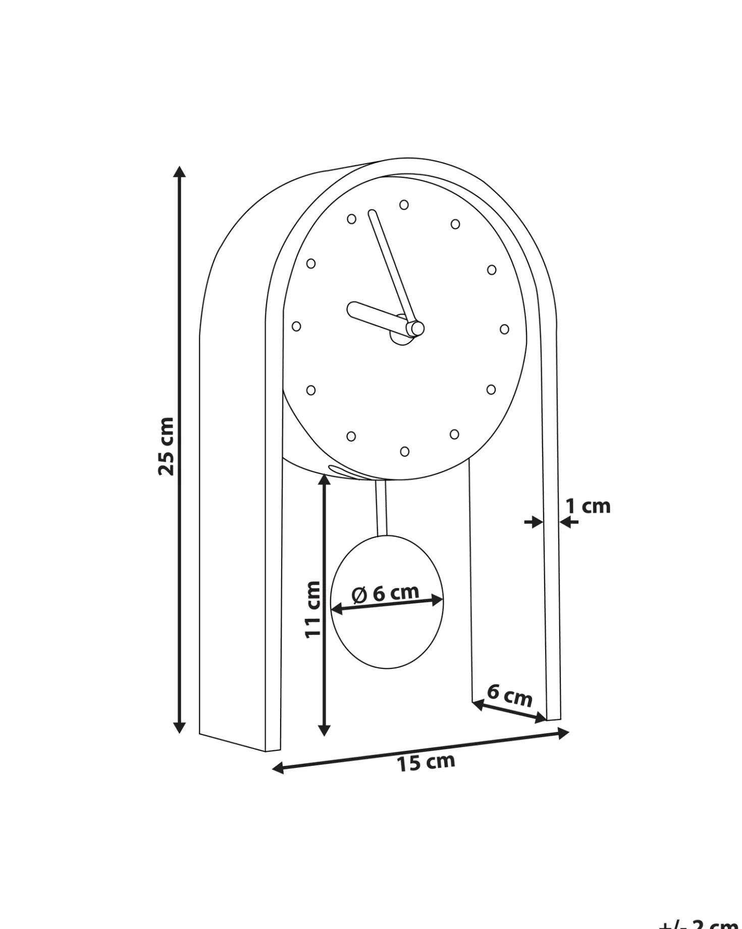 Orologio FERDEN 15 cm Marrone