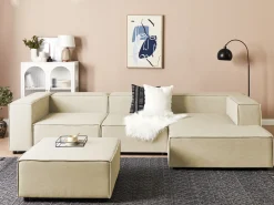 Ottomana APRICA Lino sintetico Beige