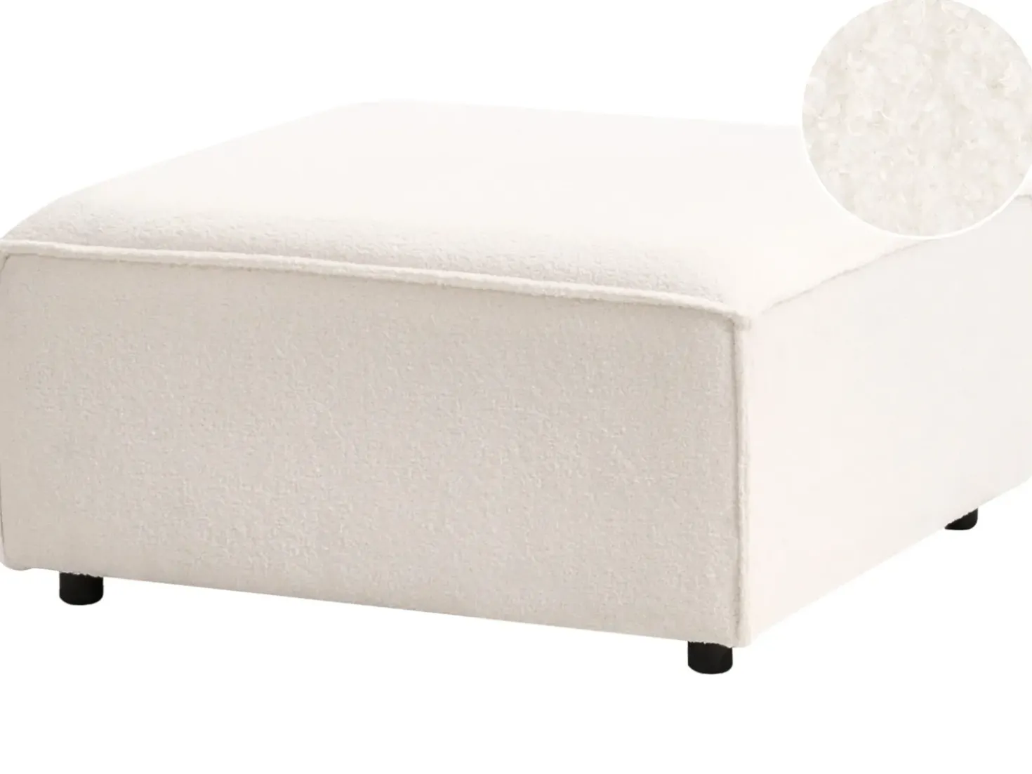 Ottomana ARDAL Bouclé Bianco sporco