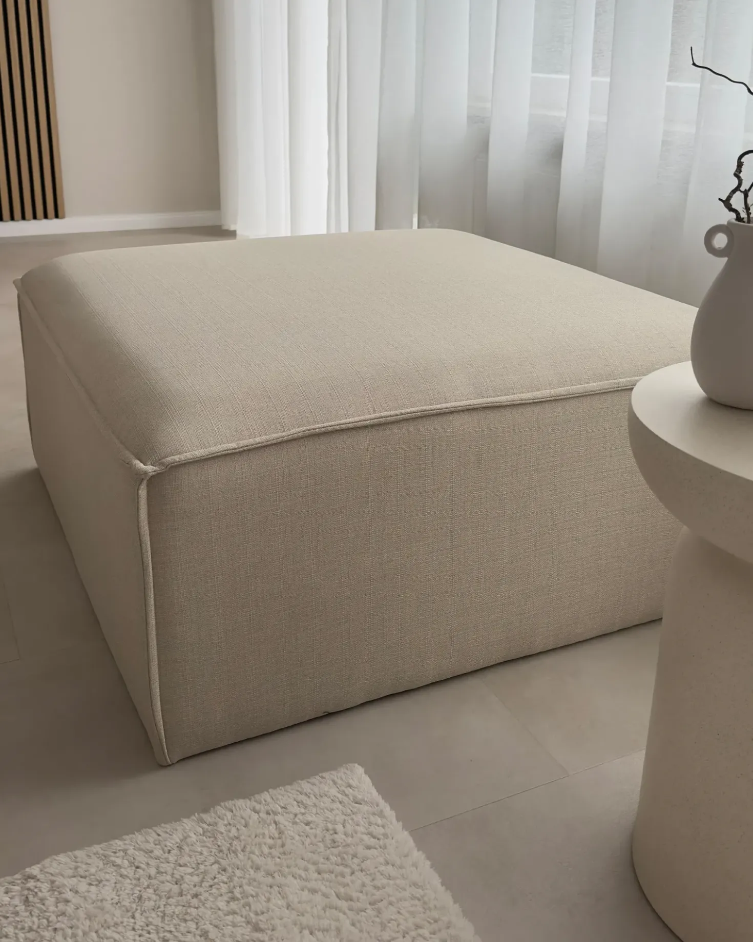 Ottomana ARDAL Tessuto Beige