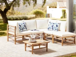 Ottomana da giardino CERRETO Bambù Bianco sporco