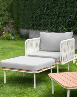 Ottomana da giardino SENISE Metallo Grigio