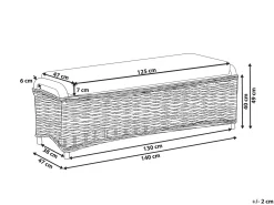 Ottomana da giardino SUSUA 140 cm Rattan Naturale