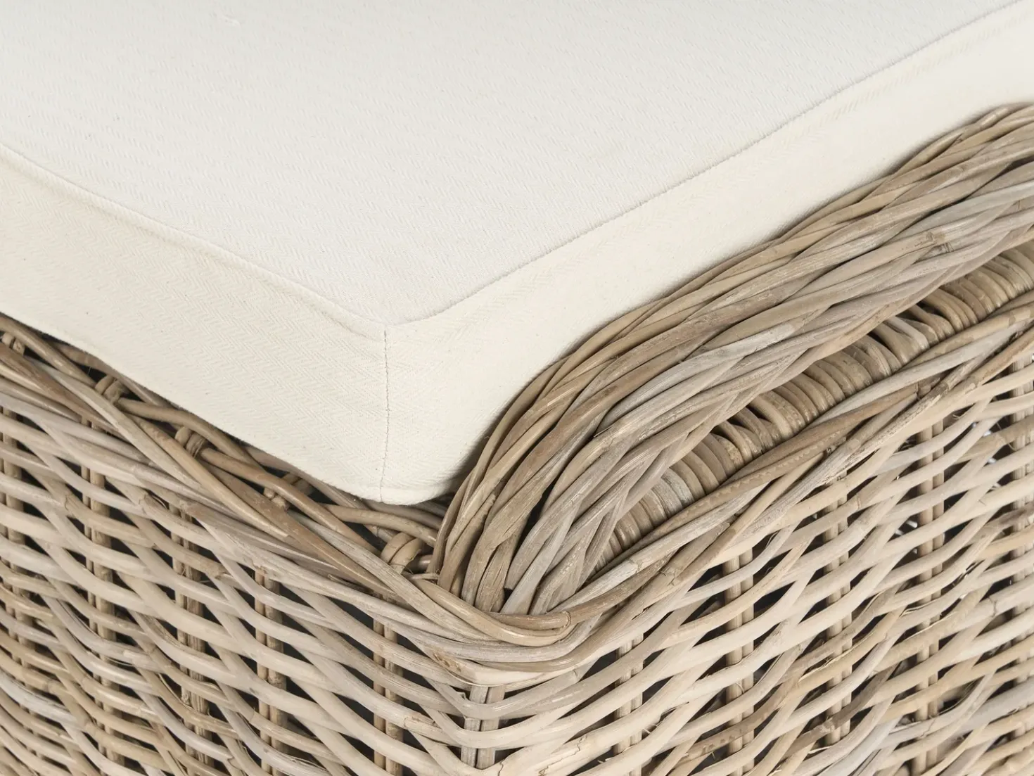 Ottomana da giardino SUSUA 140 cm Rattan Naturale